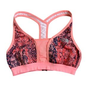 The North Face Womens Bounce-B-Gone Sports Bra Coral Snakeskin Racerback S